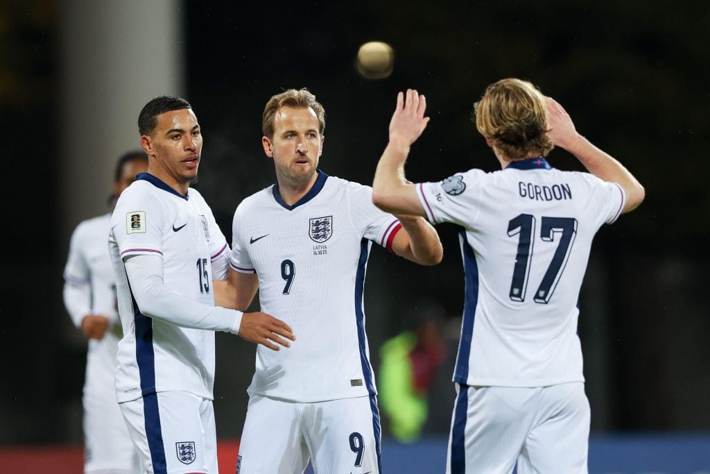 La selección de Inglaterra antes de un partido oficial