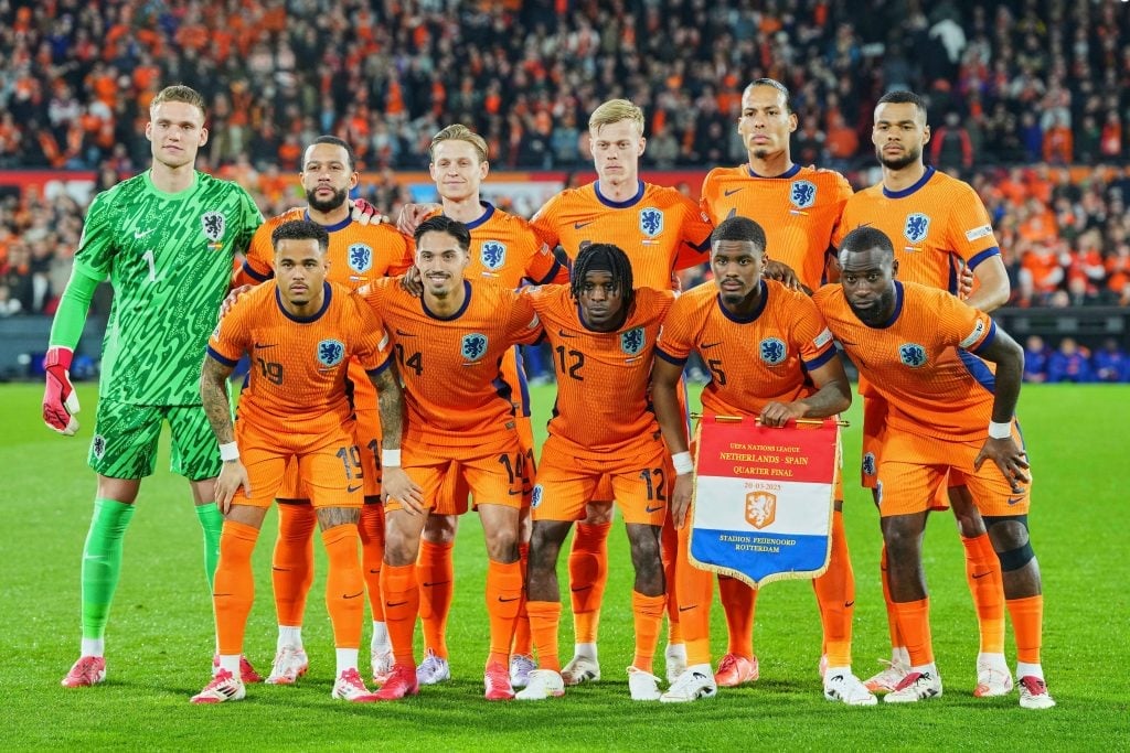 La selección de Holanda antes de un partido oficial
