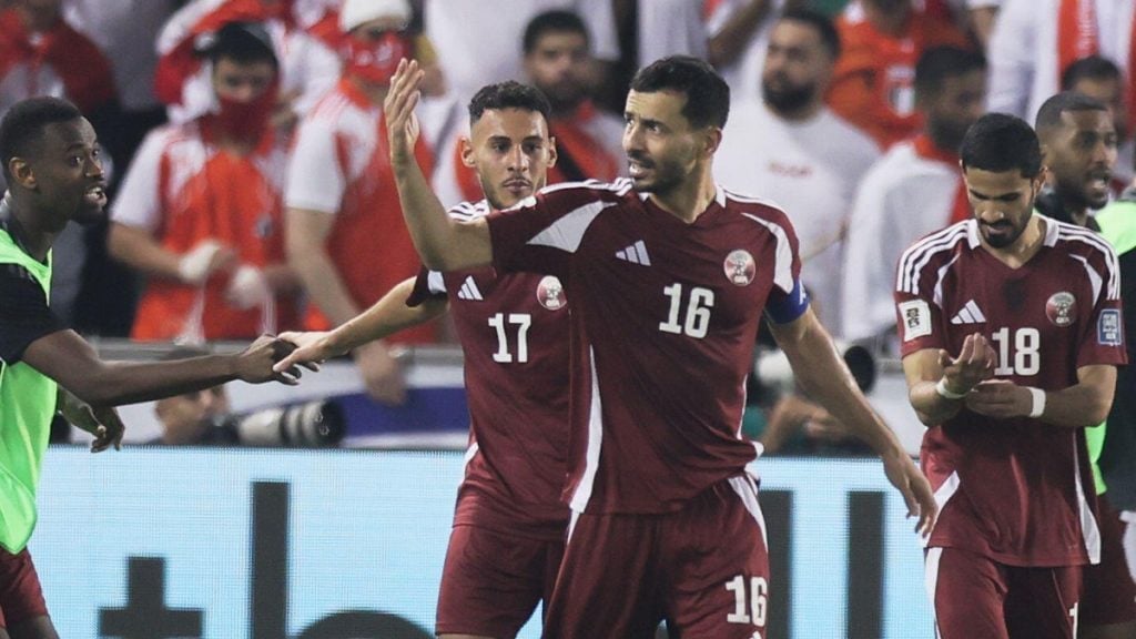 La selección de Qatar antes de un partido oficial