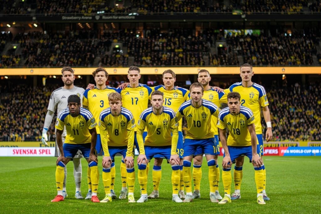 La selección de Suecia antes de un partido oficial