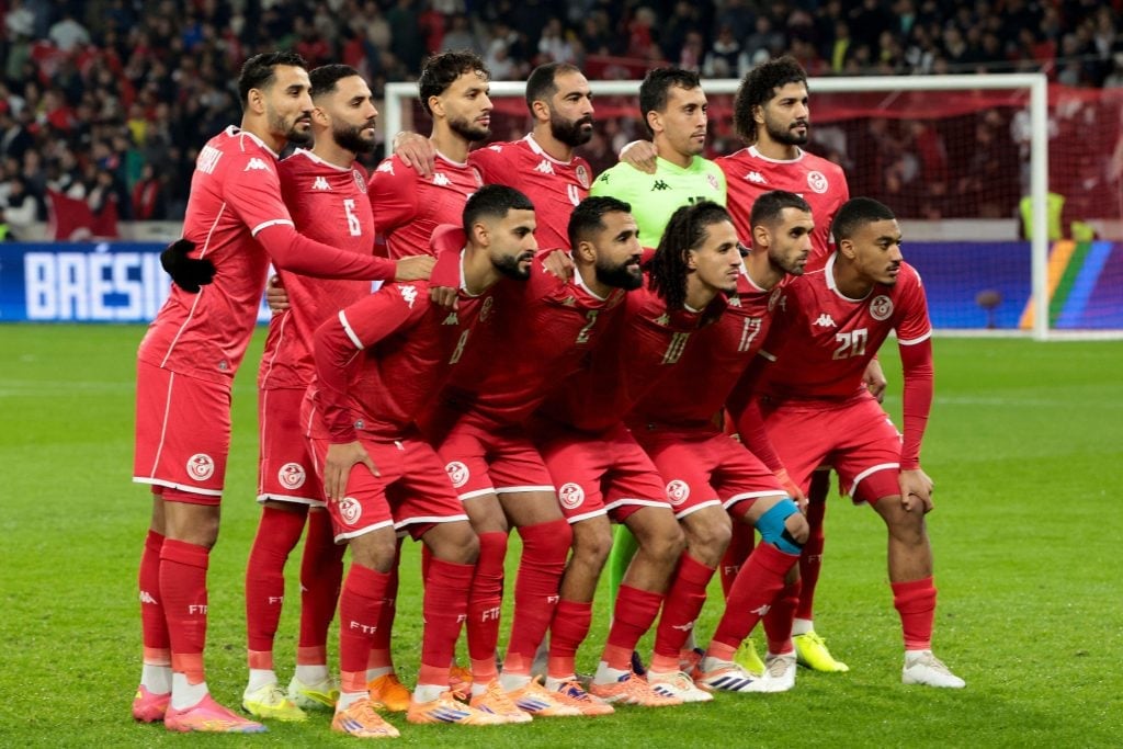 La selección de Túnez antes de un partido oficial