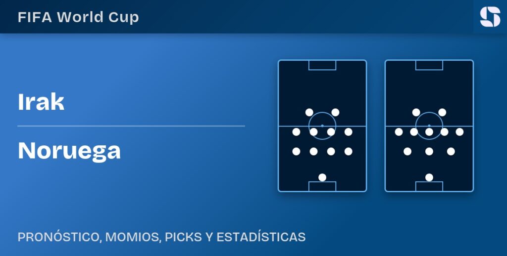 Banner Irak vs Noruega Mundial 2026 con formaciones