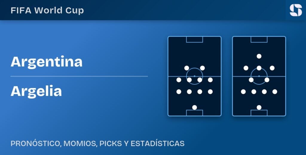 Banner Argentina vs Argelia Mundial 2026 con formaciones