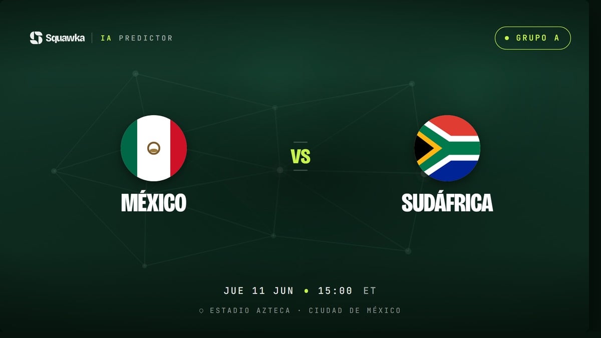 Squawka Predictor IA: México vs Sudáfrica, Mundial 2026 Grupo A, Estadio Azteca