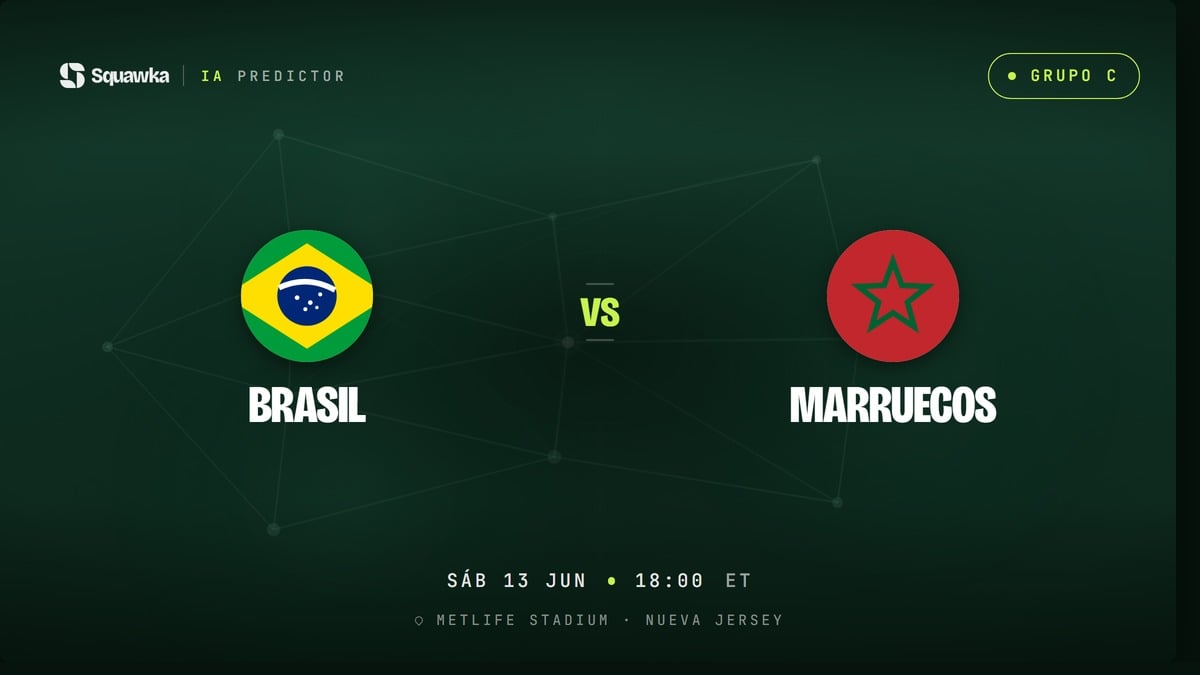 Squawka Predictor IA: Brasil vs Marruecos, Mundial 2026 Grupo C, MetLife Stadium