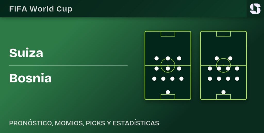 Suiza vs Bosnia — alineaciones previstas, Mundial 2026