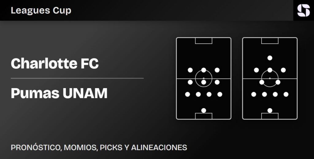 Charlotte FC vs Pumas UNAM alineaciones probables Leagues Cup