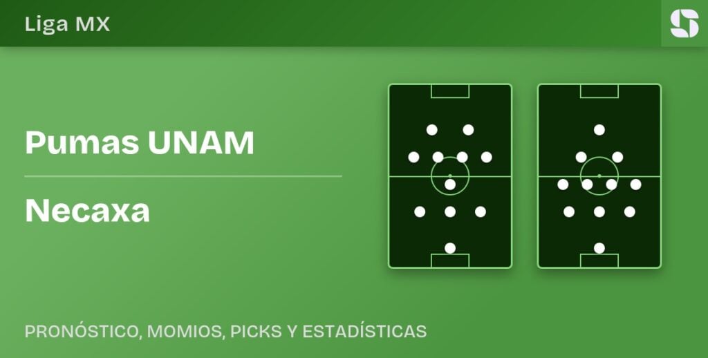 Pumas UNAM vs Necaxa predicted formations