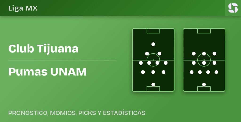 Club Tijuana vs Pumas UNAM predicted formations