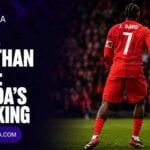 Squawka CA Jonathan David stats graphic showing the Canada striker in his red No. 7 home kit