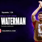 Joel Waterman in Canada kit on a Squawka World Cup 2026 graphic
