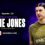 Alfie Jones in Canada kit on a Squawka World Cup 2026 graphic