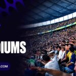 Packed World Cup stadium crowd representing the 16 host venues of the 2026 World Cup — Squawka | CA · WORLD CUP 2026 feature graphic