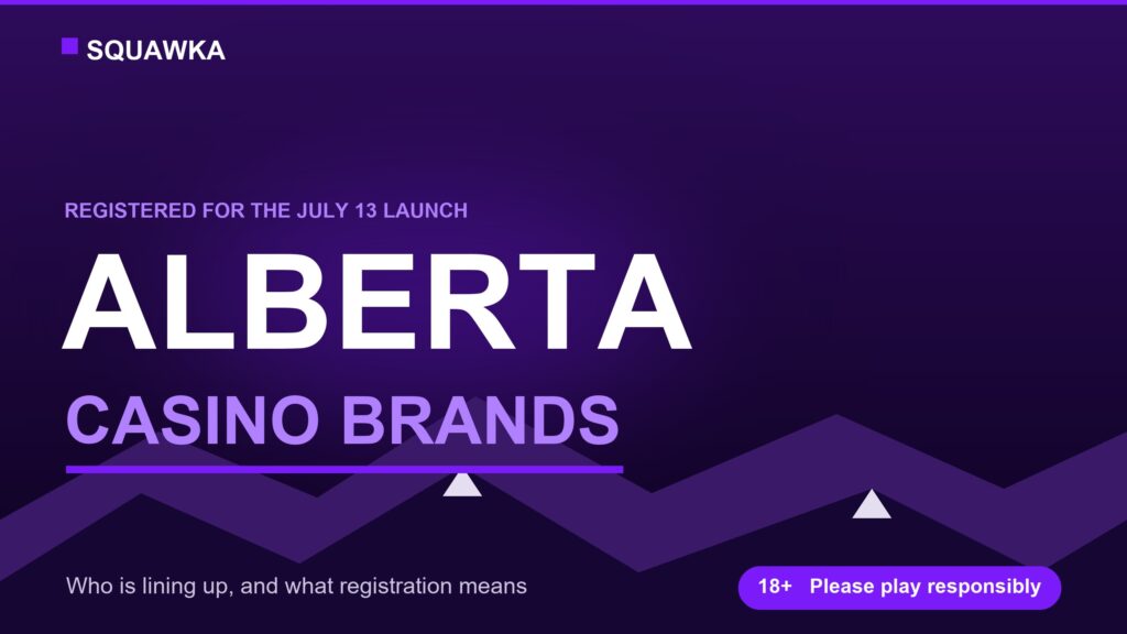 Alberta casino brands registered for the July 13, 2026 launch