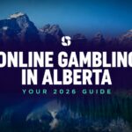 Squawka Canada banner over the Alberta Rocky Mountains reading Online Gambling in Alberta.