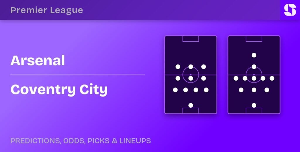 Arsenal vs Coventry City predicted formations