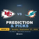 Kansas City Chiefs vs Miami Dolphins prediction, picks and odds for Week 3 of the 2026 NFL season
