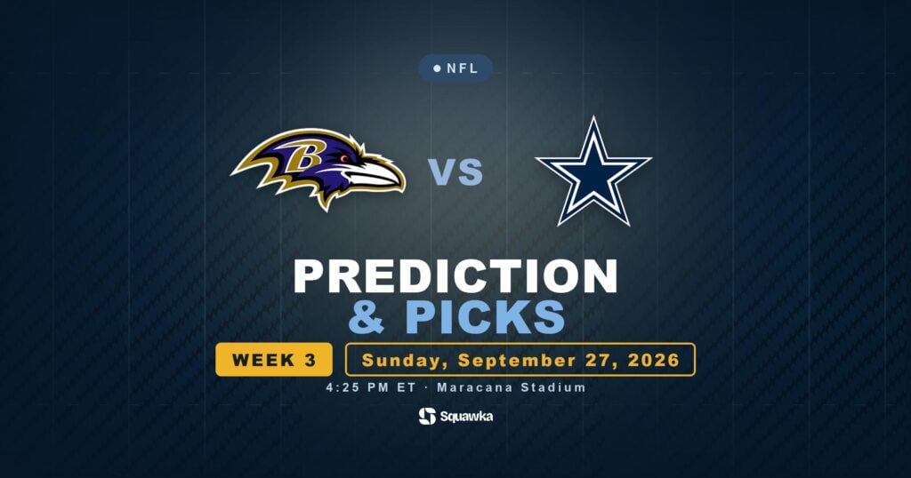 Baltimore Ravens vs Dallas Cowboys prediction, picks and odds for Week 3 of the 2026 NFL season