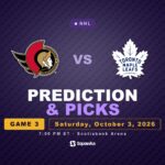 Ottawa Senators vs Toronto Maple Leafs prediction, team news and odds for 3 October 2026