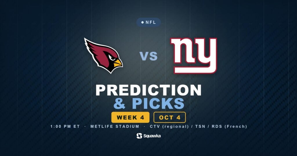 Arizona Cardinals vs New York Giants prediction, picks and odds for Week 4 of the 2026 NFL season