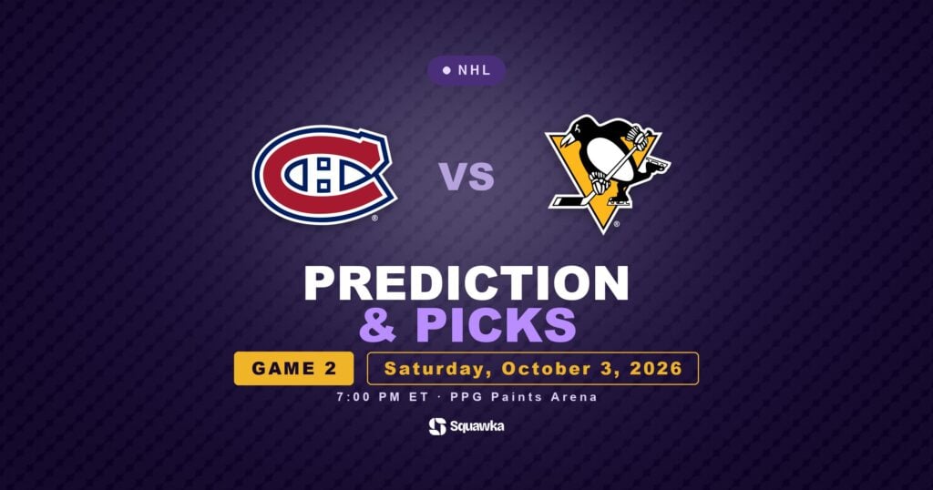 Montreal Canadiens vs Pittsburgh Penguins prediction, team news and odds for 3 October 2026