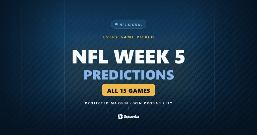 Squawka Signal NFL Week 5 predictions, with a model pick on all 15 games