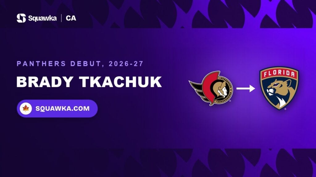 Ottawa Senators and Florida Panthers logos: Brady Tkachuk's Panthers debut, 2026-27