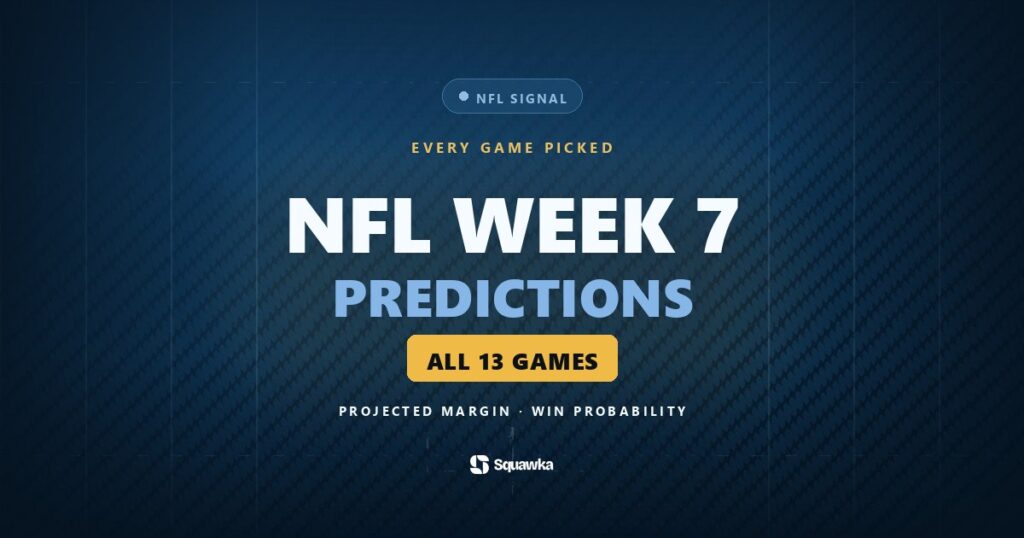 Squawka Signal NFL Week 7 predictions, with a model pick on all 13 games