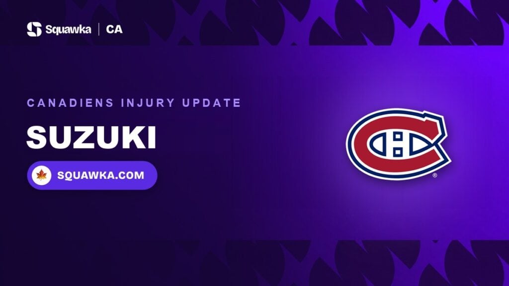 Montreal Canadiens logo: Nick Suzuki injury update, October 2026