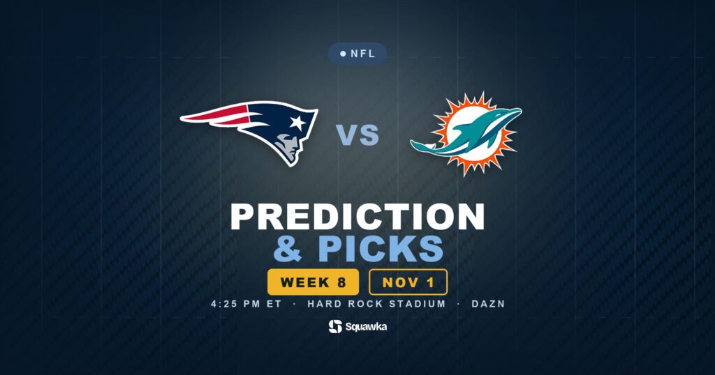 New England Patriots vs Miami Dolphins prediction, picks and odds for Week 8 of the 2026 NFL season